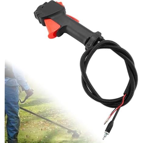 Interrupteur de poignée pour débroussailleuse, câble d'accélérateur 26mm avec interrupteur, câble d'accélérateur à déclenchement rapide, interrupteur de poignée pour coupe-bordure, accessoires pour dé (1/5)