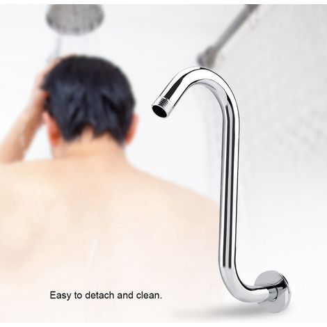 Rallonge de douche en acier inoxydable de 20 cm (8 pouces) avec bras flexible courbé en col de cygne (1/5)