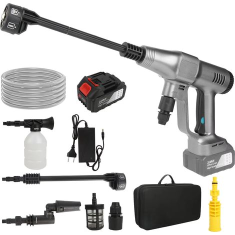 Nettoyeur haute pression électrique 200 bars 3500W 18V sans fil avec 1 battery, pistolet de lavage 6 en 1 pour voiture, jardin et nettoyage extérieur (1/5)