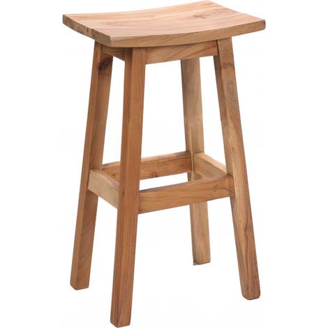 Drawer – Tabouret de bar en acacia H66cm – Bois naturel – Design contemporain pour cuisine – Idéal autour d'un îlot central (1/5)