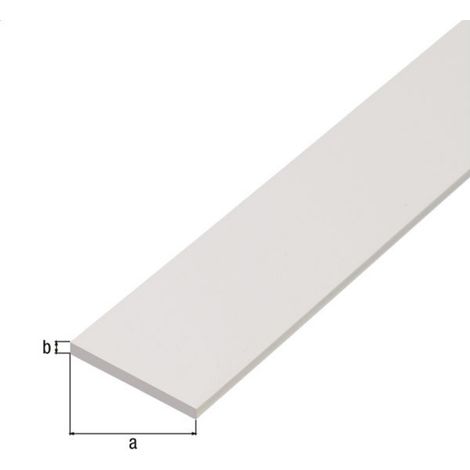 GAH Alberts Flachstange glatt, ungelocht, L2000mm B30mm, S3mm Kunststoff weiß durchgef. (1/3)