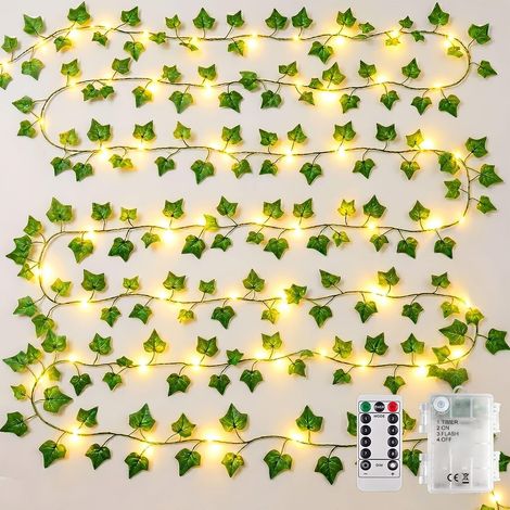 10M 100 LED Guirlande Lierre Lumineuse, Alimentée par Pile (1/5)