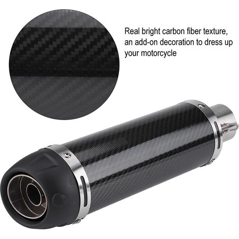 Universeller 51-mm-Motorradschalldämpfer aus Kohlefaser, modifizierter Auspuff mit glänzender Oberfläche und Echtkohlefaser-Finish, mit DB-Killer (1/5)