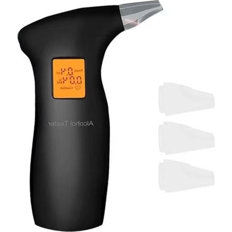 Testeur d'alcool de police avec 4 embouchures, testeur d'alcool professionnel rapide, haute précision avec capteur semi-conducteur, écran LCD numérique(pile non incluse) (1/5)