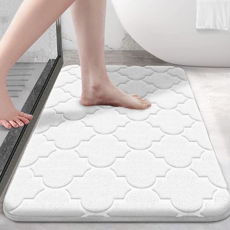 Tapis de bain ultra doux, antidérapant et en mousse à mémoire de forme, absorbant l'eau et lavable en machine, tapis de sol pour salle de bain (1/5)