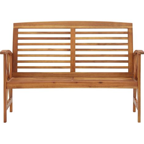 vidaXL Banco de jardín de madera maciza de acacia 119 cm (1/2)