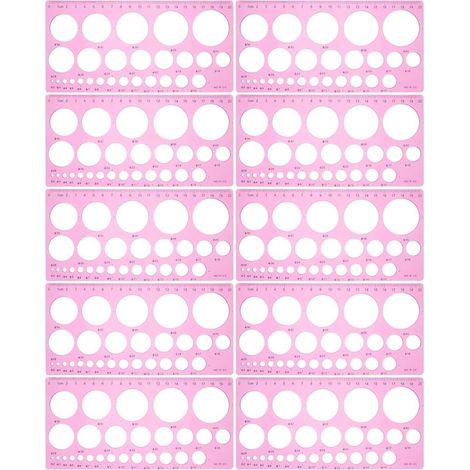 Gabarits de quilling ronds en plastique rose brillant Luxshiny (1/5)