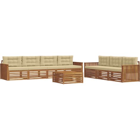 Outdoor Sofa Set with Cushion 8 pcs Natural and Beige vidaXL (1/5)
