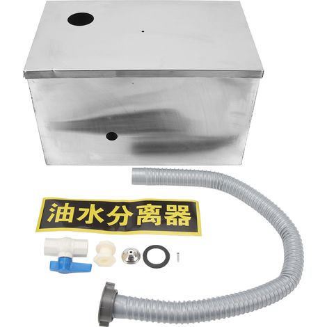 Séparateur d'huile et graisse 400x250x230mm en acier inoxydable pour eaux usées, intercepteur professionnel de déchets pour maison. (1/5)