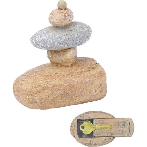 Cachez une clé à l'extérieur, cache-clés à l'extérieur, cache-clés en résine résistant aux intempéries, roche décoratif pour la maison, le jardin, la cour et le patio,  pour cacher un