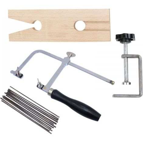 Professionelles 3-in-1-Juweliersägen-Set mit Sägerahmen, 144 Holzsägeblättern, Stiftklemme, Holz- und Metallsägeblatt (1/4)