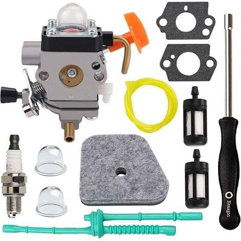 Carburateur compatible Stihl FS90R, FS90, FS110, FS130, KM90, KM130, HT100 – avec kit réglage soupapes et outil de calibrage (1/4)