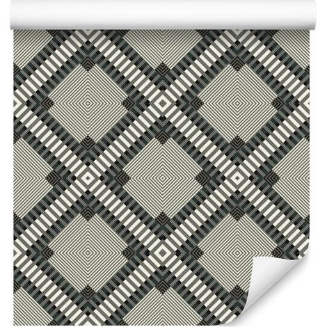 Papel pintado geométrico y retro para salón y dormitorio, 50x1000 cm. (1/5)