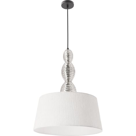 Suspension chromée abat-jour blanc E27 Rakli Candellux (1/2)