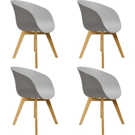 Ensemble de 4 chaises de salle à manger Herning scandinave gris – (1/5)