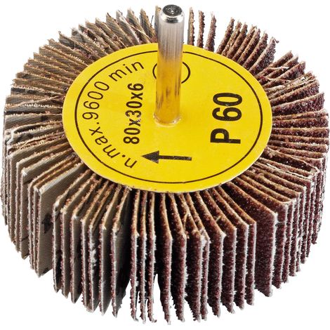 Draper 80mm x 30mm Abrasive Flap Wheel with 60 Grit for Grinding and Finishing Applications (Model 76468) (1/5)