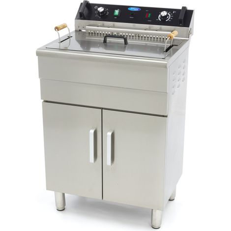 Friteuse - 30L - 1 panier - avec robinet de vidange et support - Maxima (1/5)