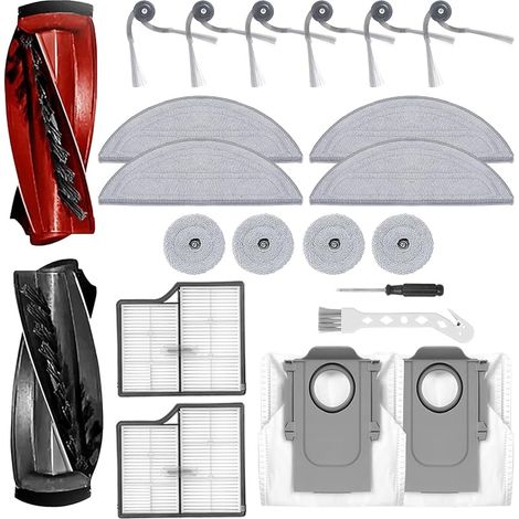 Kit di accessori da 22 pezzi per l'aspirapolvere robot Roborock Saros 10: 2 spazzole principali, 6 spazzole laterali, 8 panni, 2 filtri, 2 sacchetti per la polvere, 1 spazzola per la pulizia, 1 caccia (1/5)