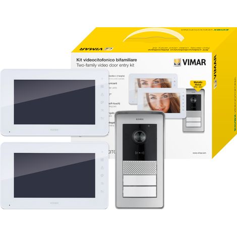 Kit videoportero vimar elvox monitor + alimentador + unidad de puerta + distribuidor bus - k42931