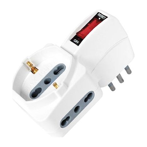 Adaptateur multiprise V-TAC 2 prises 10/16 A Bypass 1 prise Schuko surcharge 1500 W 10 A (1/4)