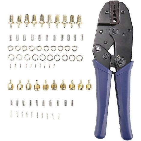 10 Stück SMA-Koaxialstecker und -Buchsen sowie Crimpzange für die WLAN-Antennenverlängerung SMA-RG174 RG316 (1/5)