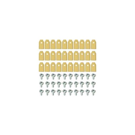 Paquete de 30 cuchillas para robot cortacésped, cuchillas de repuesto universales, 35 × 18 × 0,6 mm, color dorado. (1/4)
