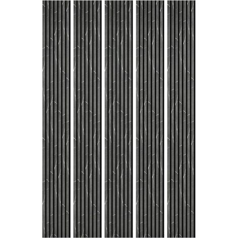 Decoon – Lot de 5 panneaux décoratifs muraux en MDF décor marbre noir – Dimensions 250 x 30 x 1,9 cm – Finition feutrine noire – 3,75m² - BOIS 250 X