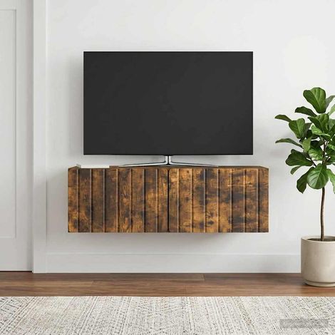 Wandmontierter TV-Schrank 98 x 31 x 30 cm Raucheiche (1/5)