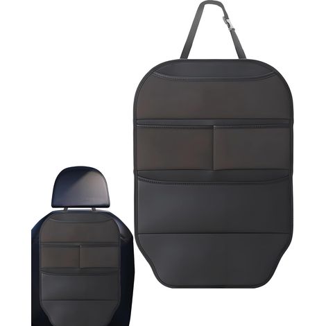Organisateur De Siège Auto Pour Banquette Arrière - Rangement Auto En Cuir PU À Poches Multiples - Protecteur De Siège,Pour Voyage Animaux de Compagnie Tablettes Téléphones Livres (1/5)