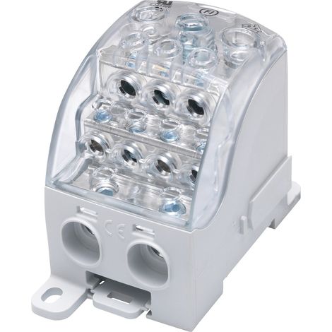 Bloc de distribution universel SUB 490 Al/Cu 82090 SIMBLOCK, gris (1/4)