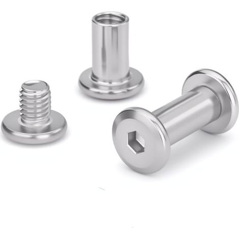 Lot de 10 Vis de Connexion M3 x 5 mm pour Meubles, à Douille, en Acier Inoxydable - Connecteurs d'Armoire et de Meubles pour Planches en Bois (1/4)