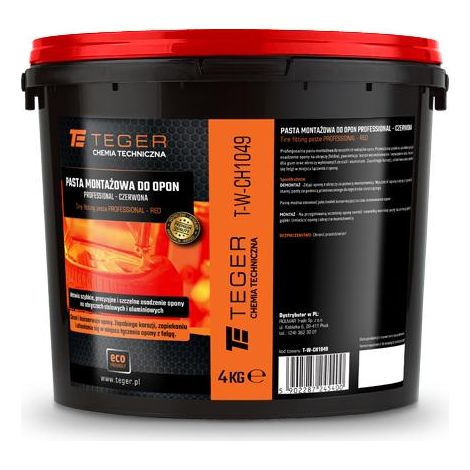 Pasta de montaje de neumáticos - profesional, (roja) 4 kg, Teger (1/2)