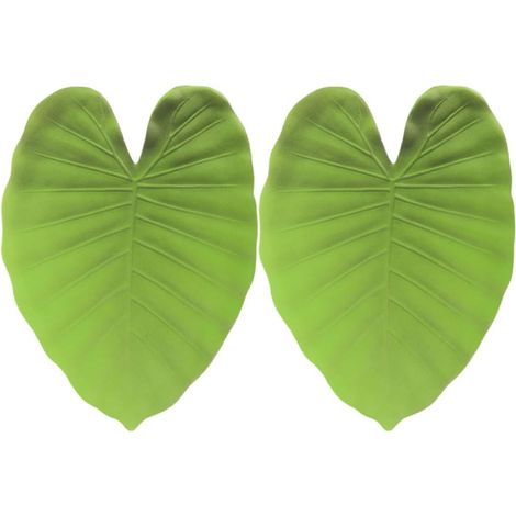 Set de Table 2 Pièces en Feuilles de Bananier Artificielles Vertes, Tapis Cuisine Antidérapant en Eva Design Naturel Feuilles Monstera et Tortue pour Occasions Spéciales (1/5)
