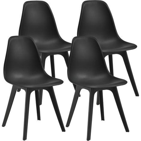 Esszimmerstuhl Brevik 4er Set 83x54x48 cm Schwarz en.casa