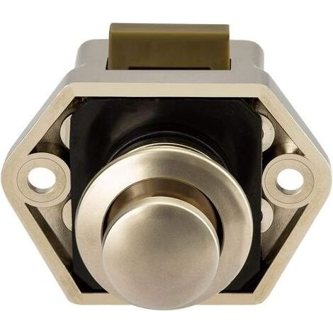 Bouton poussoir Loquet - sans clé Serrure de meuble Fermoir Bouton de porte de placard pour RV caravane de moteur 2 pièces Nickel (1/5)