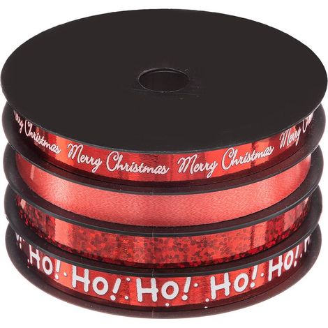Lot von 4 Rollen Bolducs 10mm l.5 m rot gold silber -