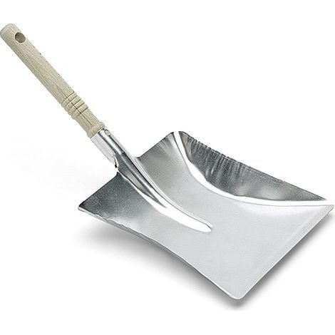 Pelle à poussière en Métal galvanisé, Beige/argent, 22 x 44 cm Poignée en bois 390 Grammes (1/3)