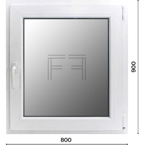 Fintex-finestra in PVC bianco singola anta 800X900 apertura a destra, doppio vetro, PROFILO A L (1/3)