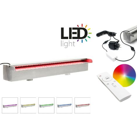 Chute d'eau en acier inoxydable avec cascade LED de 90 cm