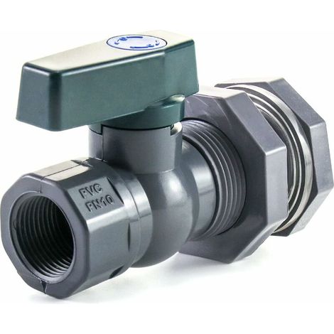 SABIR Kit de robinet de seau de pluie à manchon en PVC, vanne de vidange de jardin à vanne de seau de 3/4 ", avec adaptateur de cloison (1/5)