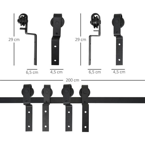 200 cm Schiebetür Komplettset Schiebetürbeschlag, Schiebetür Laufschiene, Schiebetürsystem für Holzschiebetür (1/5)