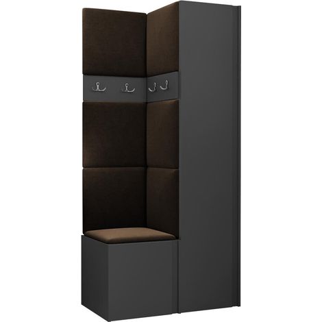 Conjunto para recibidor Pinis XXIV, Manila 04, 186x82x46cm, Tapiz, Aglomerado laminado, Colocada, Montada en la pared (1/5)