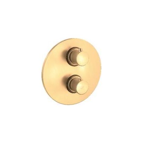 Miscelatore termostatico Honey Gold Spazzolato doccia ad incasso, piastra in metallo Ø200 mm Paffoni serie Light LIQ013HGSP Ottone - Honey Gold Spazzolato (1/2)