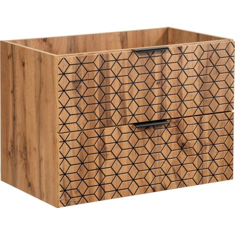 Meuble sous vasque en bois - L 80 x P 46 x H 57 cm - Precious Wotan - Livraison gratuite