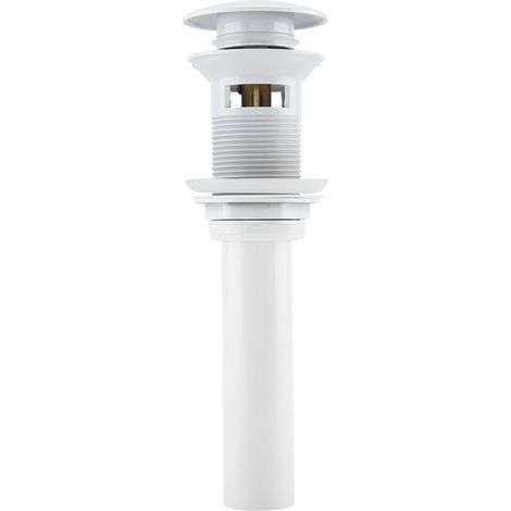 Beyamis Bonde de lavabo en laiton blanc avec trop-plein, à clapet, pour cuisine ou salle de bain. (1/5)