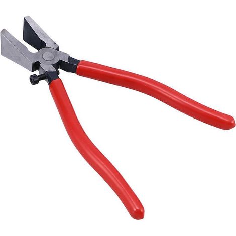 Pince porte-clés portable 200 mm, pince coupante à bec plat pour verre (rouge) (1/4)