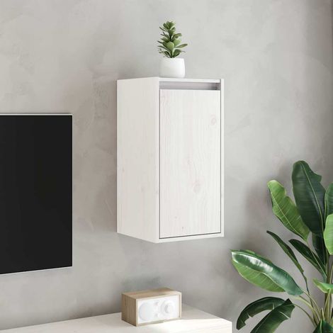 Armoire murales - Armoire de rangement Style Contemporain Blanc 30x30x60 cm Bois de pin massif BV653705 - BonneVie (1/5)