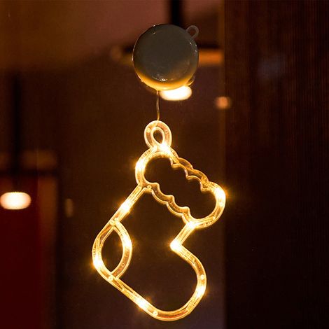 Guirlande Lumineuse - LED Blanc Chaud - Fixation Ventouse - Pour Fenêtre Intérieur Extérieur - Alimentation Piles AAA - 20 cm - 1 Pièce (1/5)