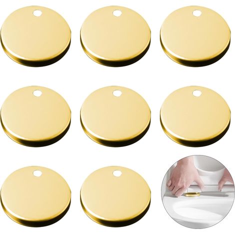 Charnière pour abattant WC, 60 mm, fixation universelle, pièce de rechange, lot de 8, doré