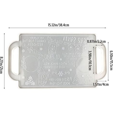 Moule à plateau de Noël en silicone pour résine époxy, moule à plateau Père Noël avec poignées pour plateau de service DIY (1/5)